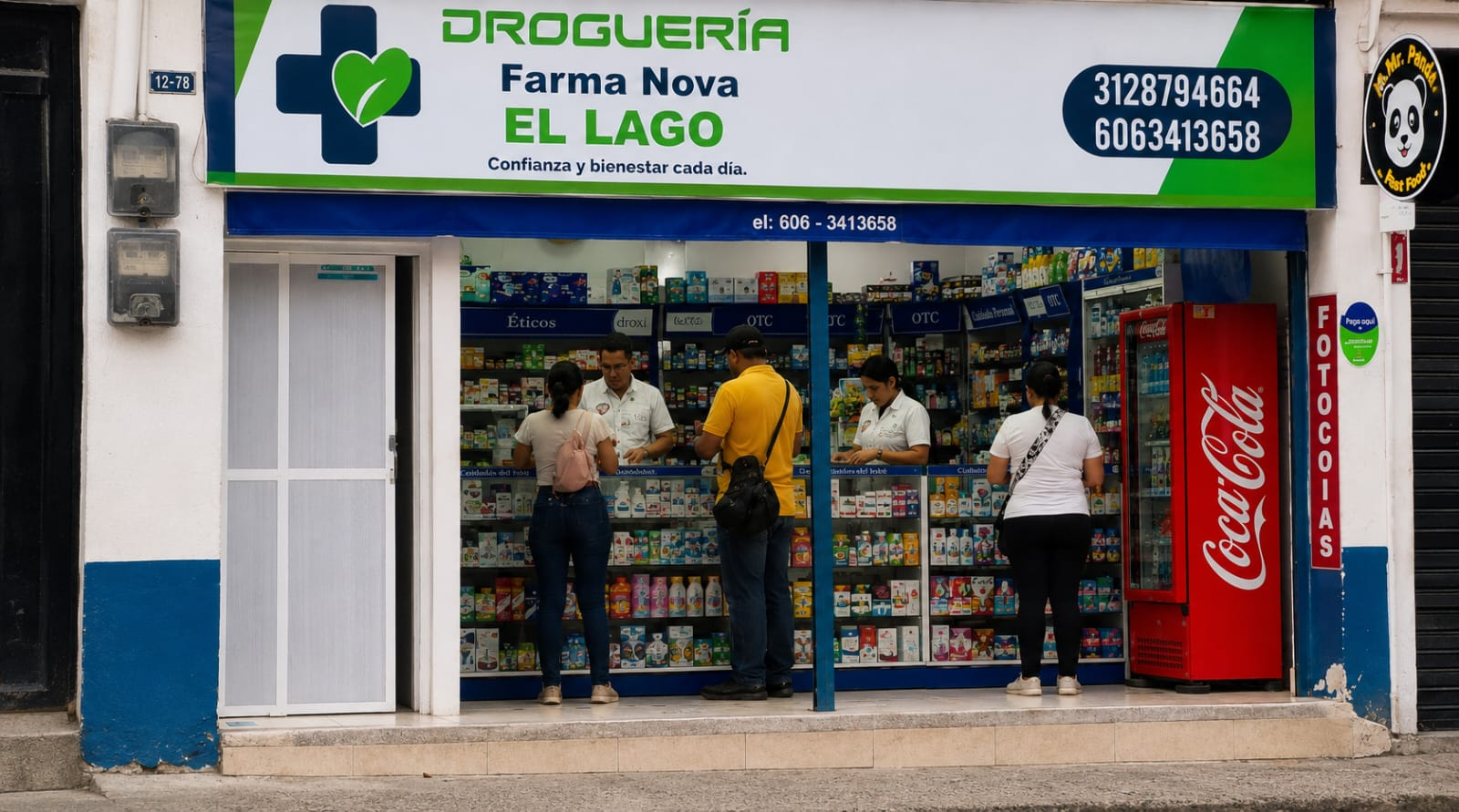 Fachada de Droguería Farma Nova El Lago en Pereira